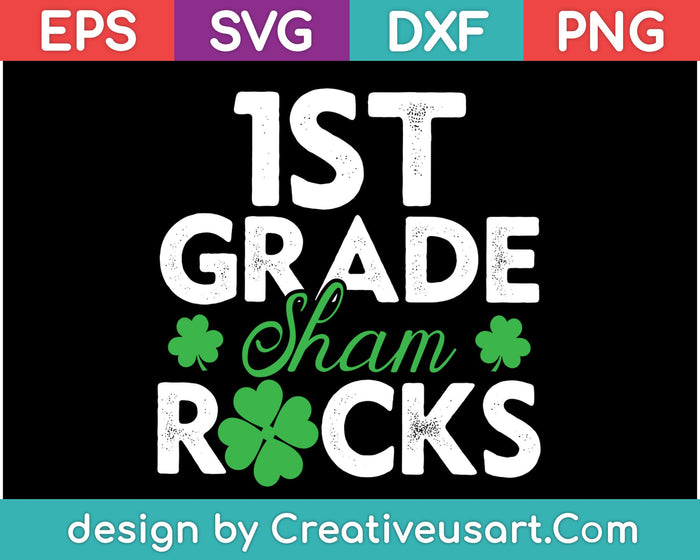 1st grade shamrocks SVG PNG Cutting Printable Files