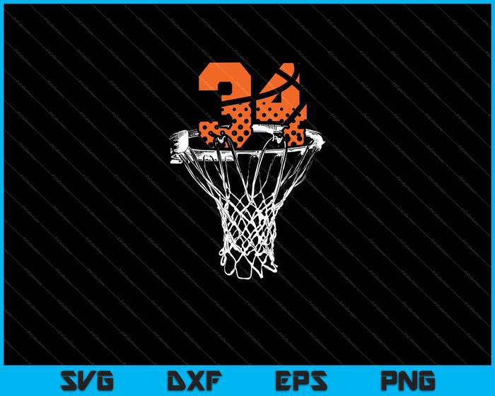 34 cumpleaños baloncesto svg cortando archivos imprimibles