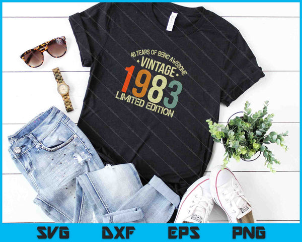 40 Birthday Decorations SVG PNG Cutting Printable Files - on a t-shirt