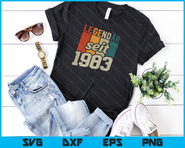 Divertido 40 cumpleaños hombre mujer 40 años 1983 decorativo SVG PNG corte archivos imprimibles - on a t-shirt