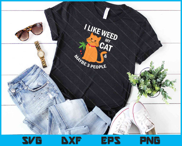 420 Weed Cat Pot Kitten Cannabis Leaf Art Gift Women SVG PNG Cutting Printable Files - on a t-shirt