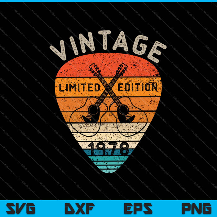 45 años Vintage 1978 Edición limitada 45 cumpleaños SVG PNG Cortar archivos imprimibles