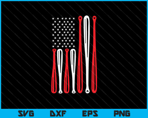 4th July Baseball Distressed USA Flag SVG PNG Cutting Printable Files