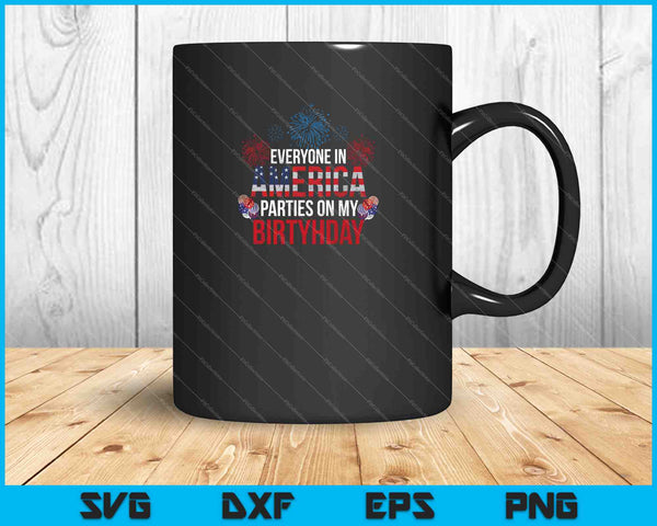 4th of July Birthday Gifts SVG PNG Cutting Printable Files