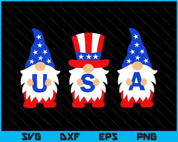 Happy 4th of July Gnome SVG PNG Cutting Printable Files
