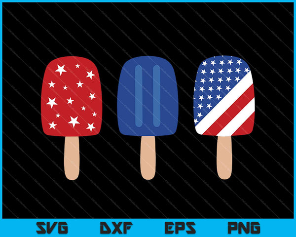 4 de julio Popsicle SVG PNG Cortar archivos imprimibles