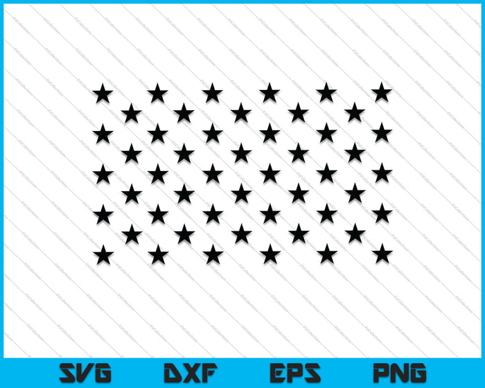 50 American Flag Stars, Star Union US Flag SVG PNG Cutting Printable Files