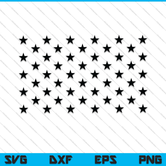 50 American Flag Stars, Star Union US Flag SVG PNG Cutting Printable Files