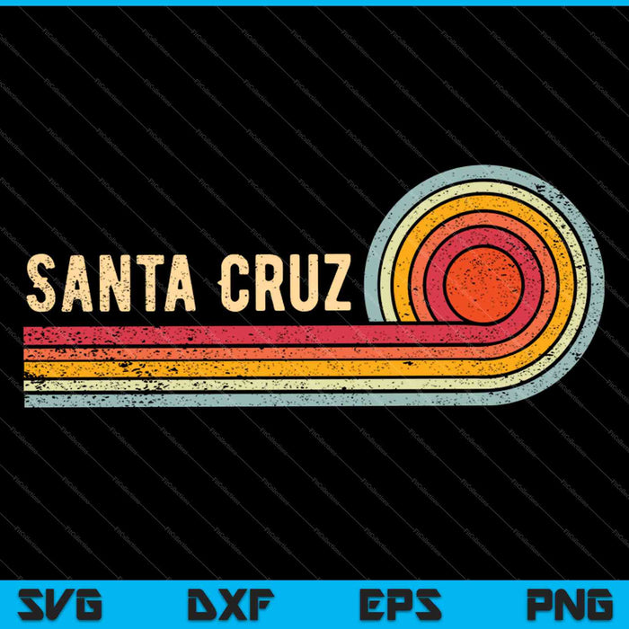 70er 80er CA Retro Retro Sunset Santa Cruz SVG PNG Cortar archivos imprimibles