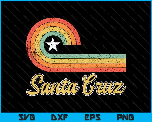 70s 80s CA Santa Cruz SVG PNG Cortando archivos imprimibles 