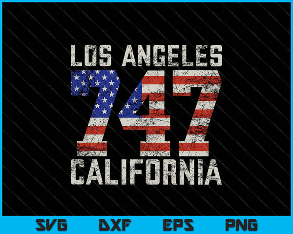 747 Código de área Los Ángeles California SVG PNG Cortar archivos imprimibles