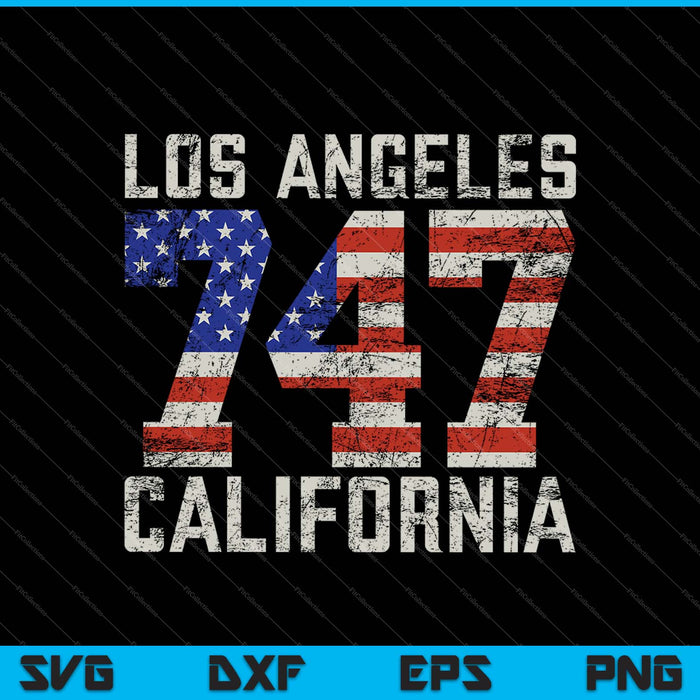 747 Netnummer Los Angeles Californië SVG PNG snijden afdrukbare bestanden