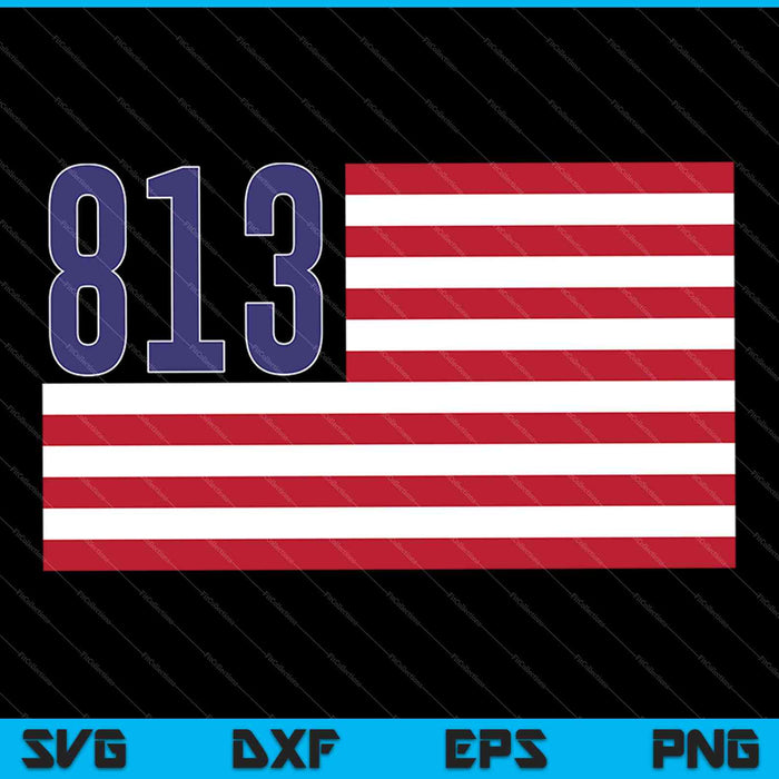 813 Código de área Ciudad natal Orgullo Bandera americana SVG PNG Cortar archivos imprimibles 