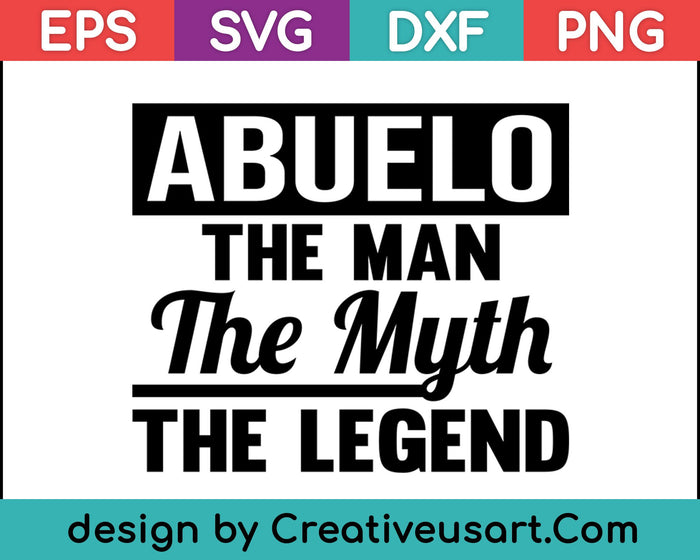 Abuelo The Man The Myth Legend Father's Day Gift For Grandpa SVG PNG Cutting Printable Files
