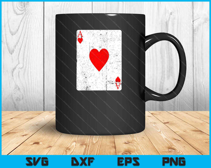 Ace Of Hearts Vintage Playing Card Halloween Costume SVG PNG Cutting Printable Files