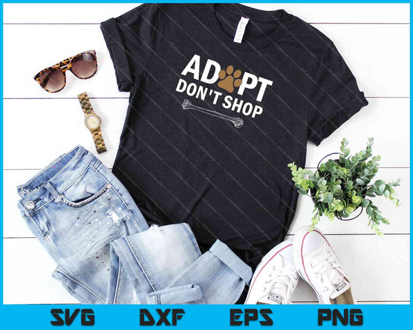 Adopt Don't Shop Rescue Animals Cat and Dog SVG PNG Cutting Printable Files - on a t-shirt