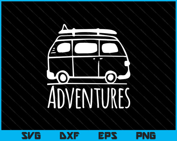 Aventuras Van Surf SVG PNG Cortando archivos imprimibles