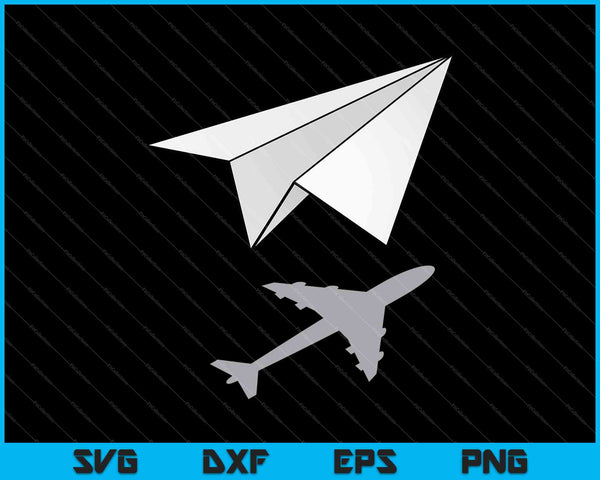 Luchtvaartingenieur papieren vliegtuig SVG PNG snijden afdrukbare bestanden 