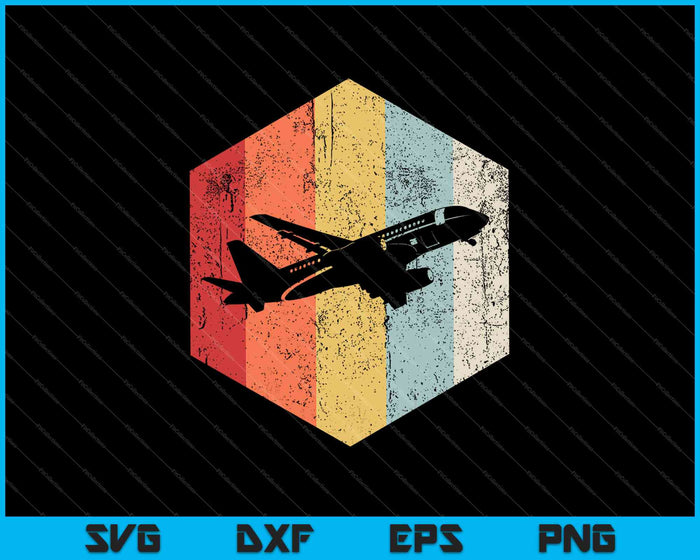 Avión Retro estilo afligido piloto de avión SVG PNG cortando archivos imprimibles
