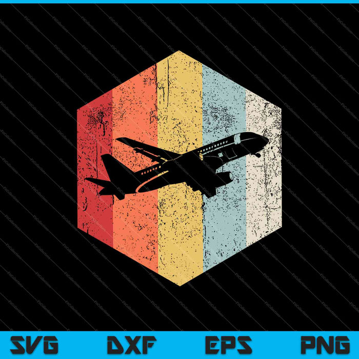 Avión Retro estilo afligido piloto de avión SVG PNG cortando archivos imprimibles