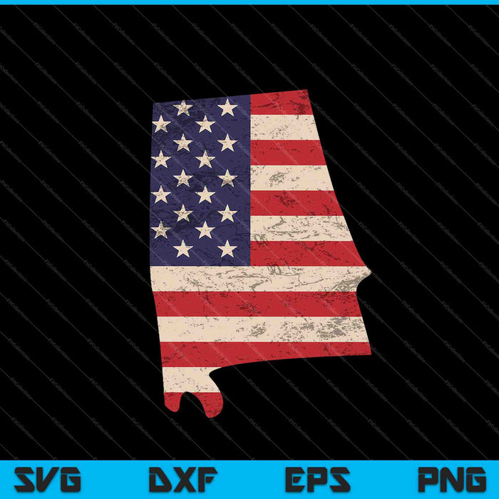 Alabama Bandera Americana Vintage SVG PNG Cortando Archivos Imprimibles