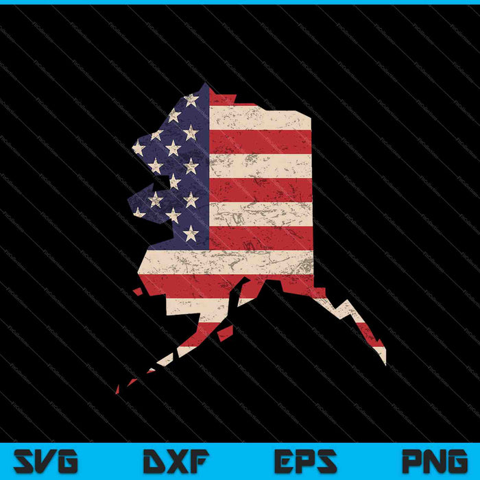 Bandera americana de Alaska Vintage SVG PNG cortando archivos imprimibles