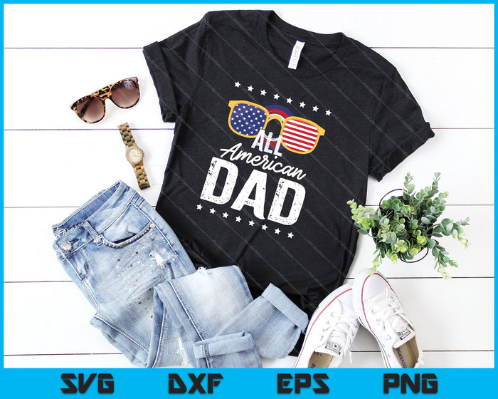 Alle Amerikaanse vader 4 juli Fathers Day mannen papa SVG PNG snijden afdrukbare bestanden