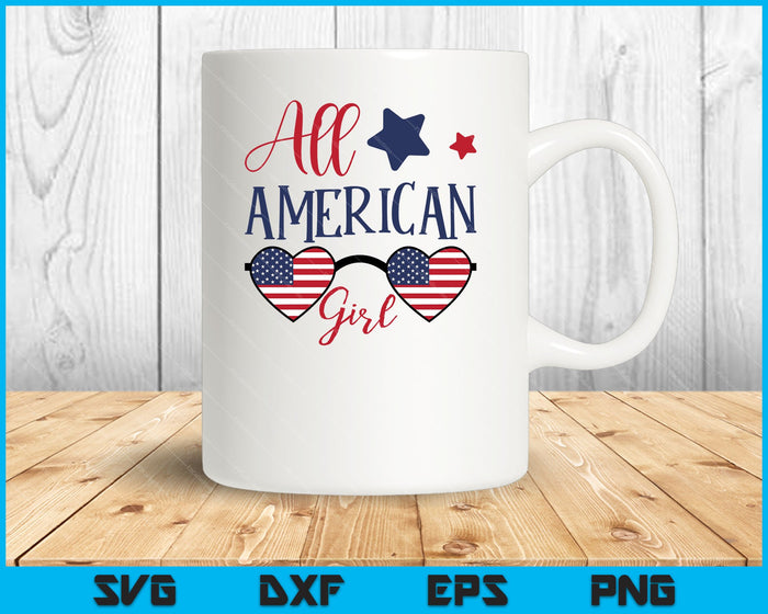 All American Girl SVG PNG Cutting Printable Files