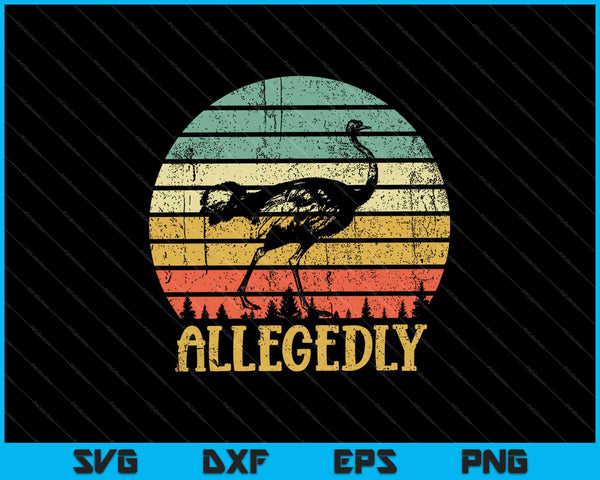 Naar verluidt struisvogel Retro Flightless Bird SVG PNG snijden afdrukbare bestanden