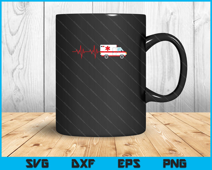 Ambulance Driver Heartbeat EKG Pulse Emergency Services Car SVG PNG Cutting Printable Files