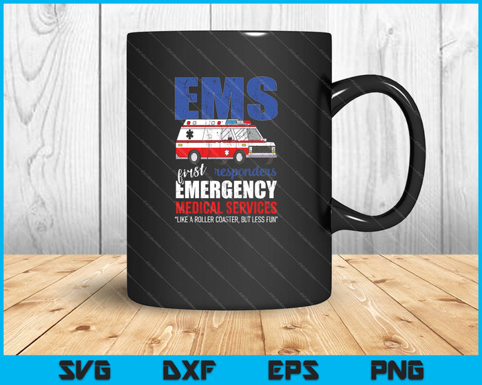 Ambulance grappige EMS voor medische nooddiensten SVG PNG snijden afdrukbare bestanden