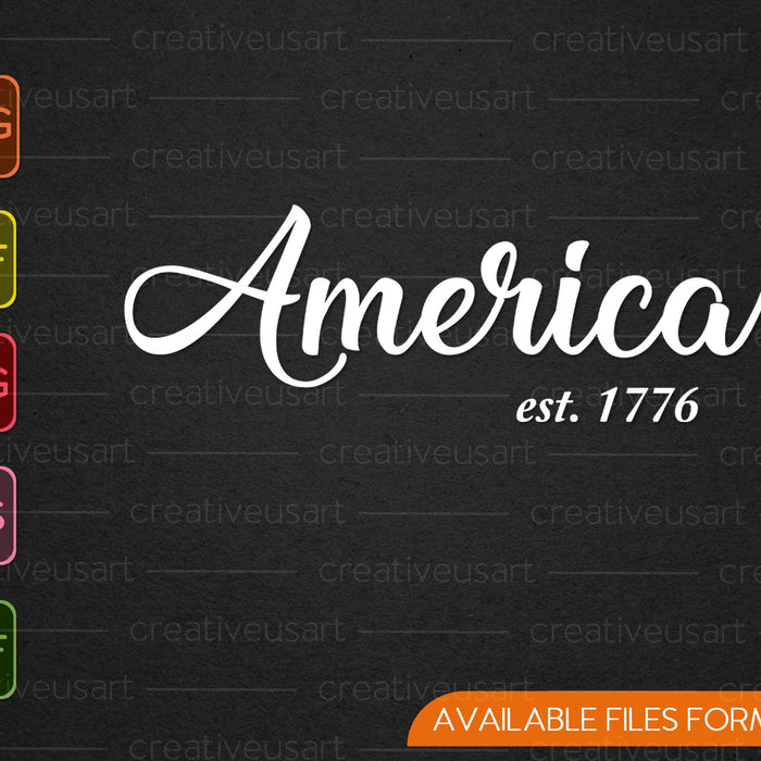 America est 1776 SVG PNG Cutting Printable Files