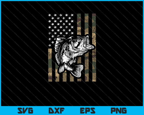 American Camo USA Flag Fishing funny Svg Cutting Printable Files