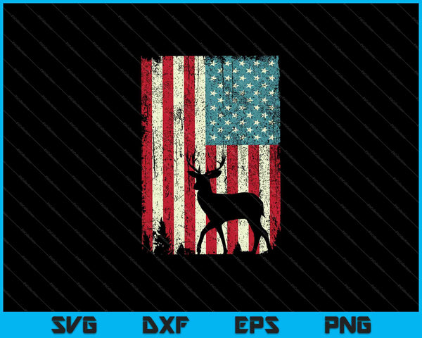 American Deer Hunter Patriotic SVG PNG Cutting Printable Files