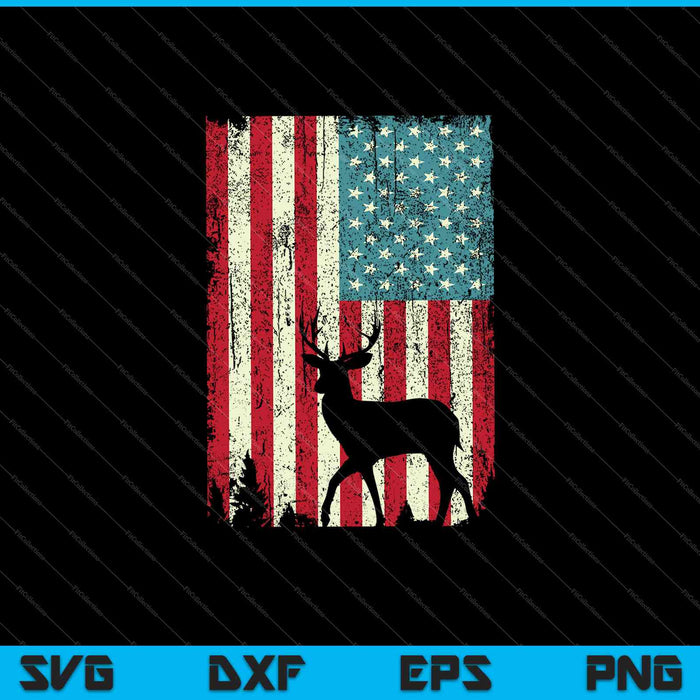 American Deer Hunter Patriotic SVG PNG Cortar archivos imprimibles