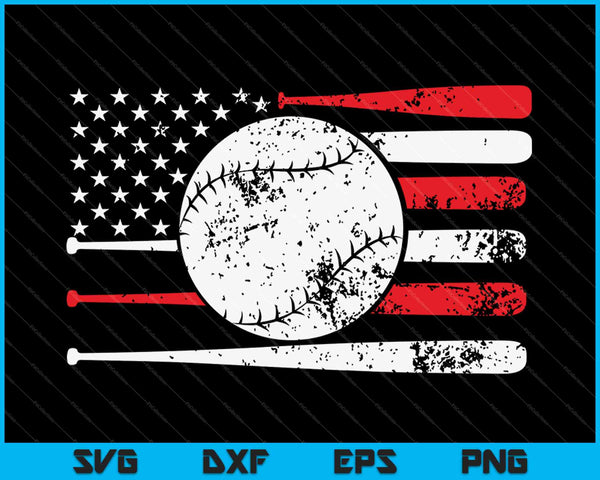 Bandera Americana Béisbol SVG PNG Cortando Archivos Imprimibles