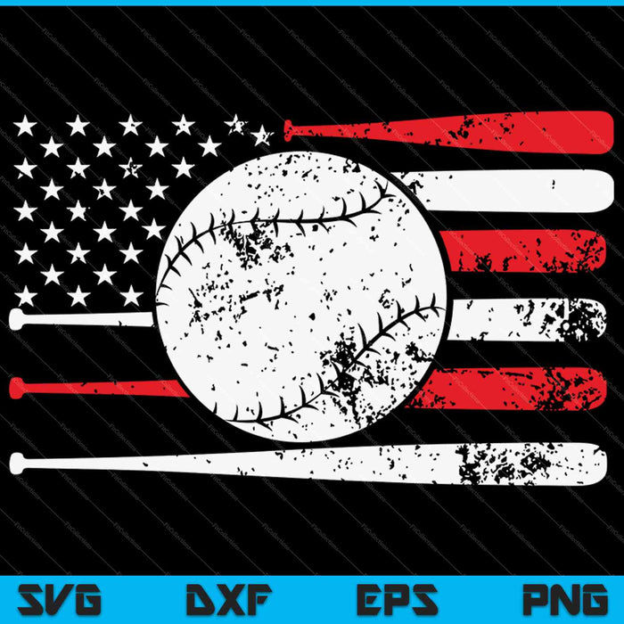 Bandera Americana Béisbol SVG PNG Cortando Archivos Imprimibles