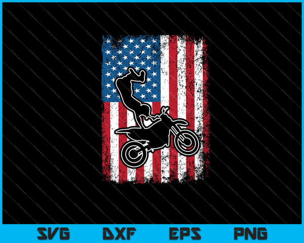 Bandera americana Biker Motocicleta Bandera de EE.UU. 4 de julio Svg Cortando archivos imprimibles