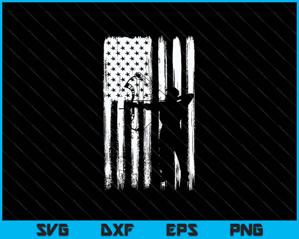 Bandera americana Bowhunting arco tiro con arco regalo para cazador de ciervos SVG PNG archivos