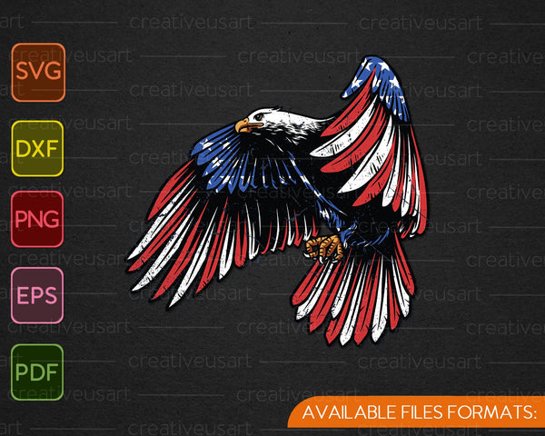 American Flag Eagle for 4th of July SVG PNG Cutting Printable Files