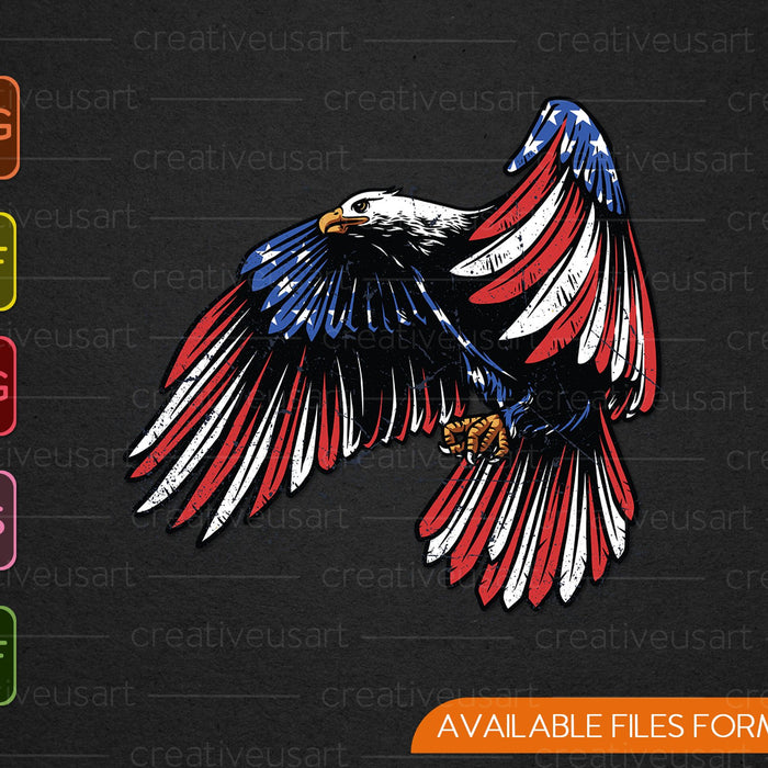 American Flag Eagle for 4th of July SVG PNG Cutting Printable Files