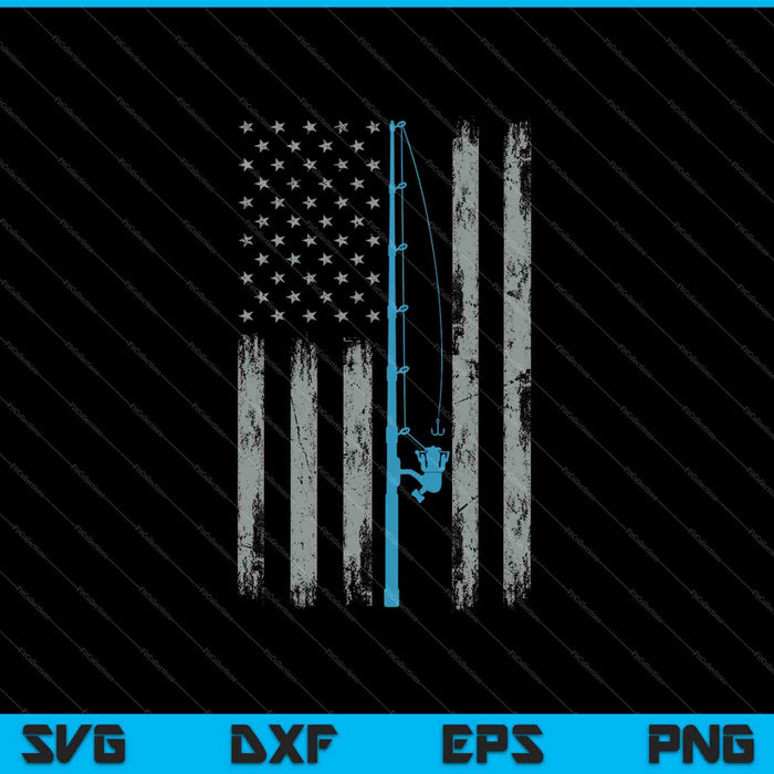 Amerikaanse vlag vissen Vintage SVG PNG snijden afdrukbare bestanden