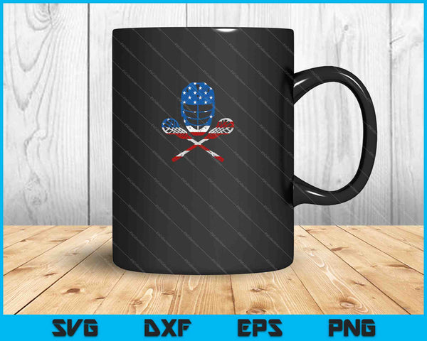 Bandera americana Lax Casco Sticks 4 de julio SVG PNG Cortando archivos imprimibles