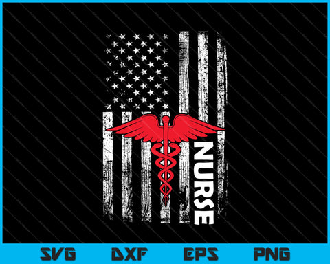 American Flag Nurse Shirt Design USA Nurses SVG PNG Files creativeusarts