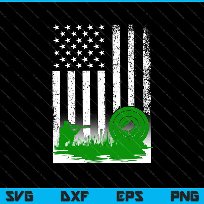 Amerikaanse vlag patriottische eend jacht watervogels SVG PNG snijden afdrukbare bestanden