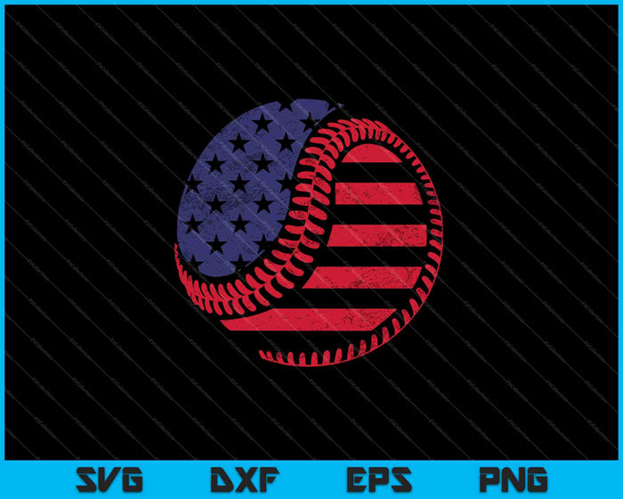 American Flag Print Baseball SVG PNG Cutting Printable Files