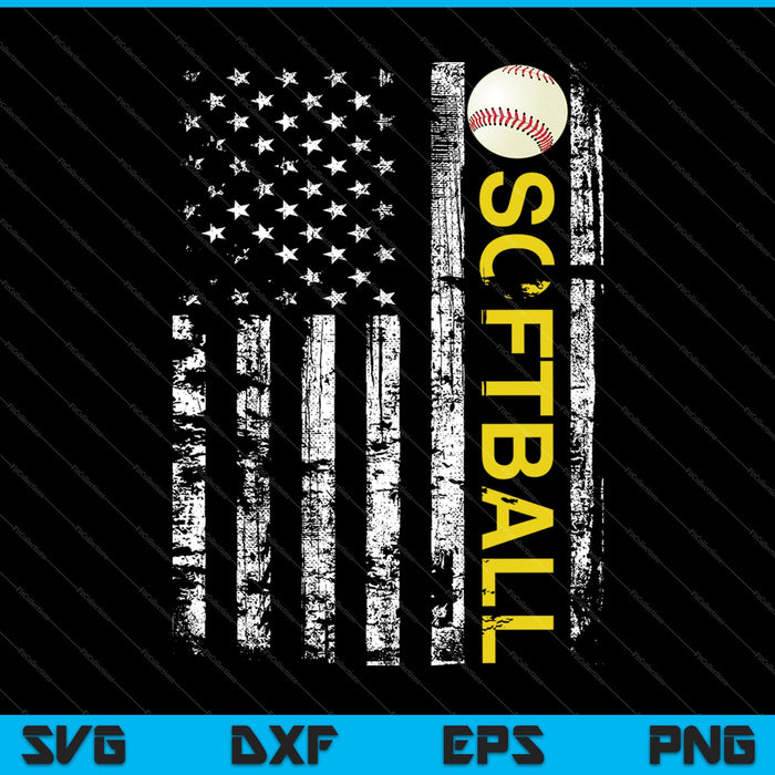 Bandera Americana Softbol SVG PNG Cortando Archivos Imprimibles