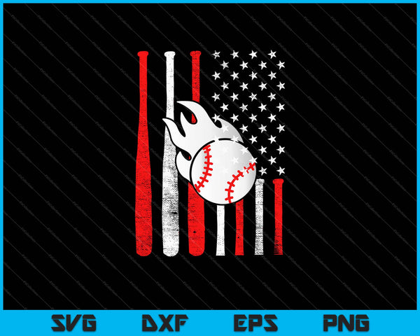 American Flag Vintage Baseball Flag Svg Cutting Printable Files