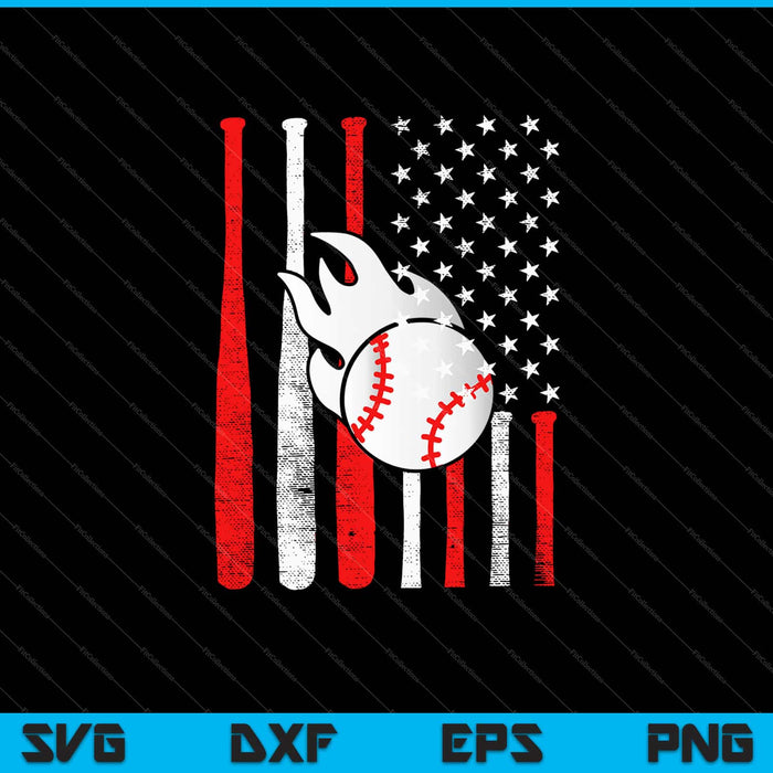 Amerikaanse vlag Vintage honkbal vlag Svg snijden afdrukbare bestanden