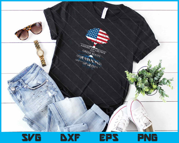 Americano cultivado con raíces griegas 4 de julio SVG PNG cortando archivos imprimibles - on a t-shirt
